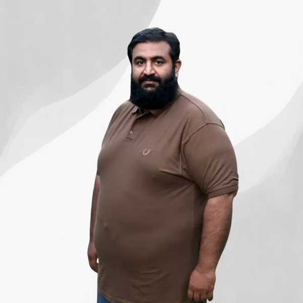 Men’s Plus Size Polo T Shirt – Classic Fit, Breathable Fabric (Brown)