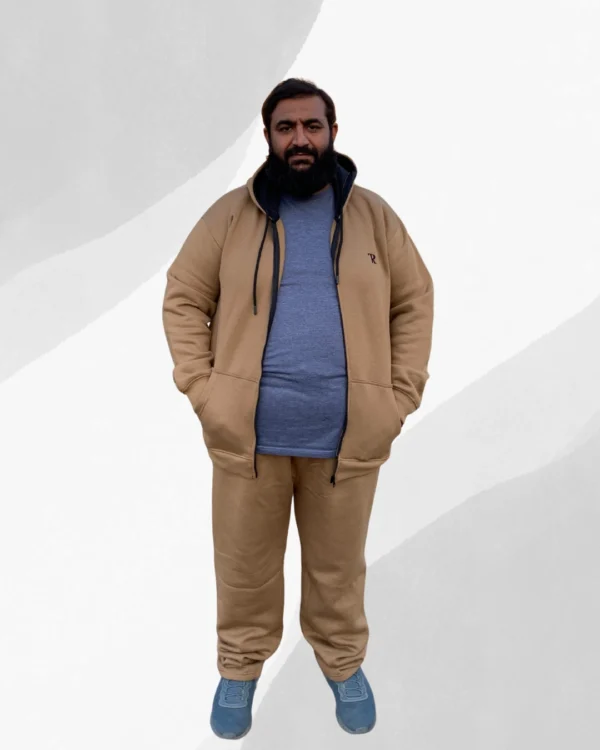1 Premium Cotton Fleece Winter Tracksuit for Men (Khaki)