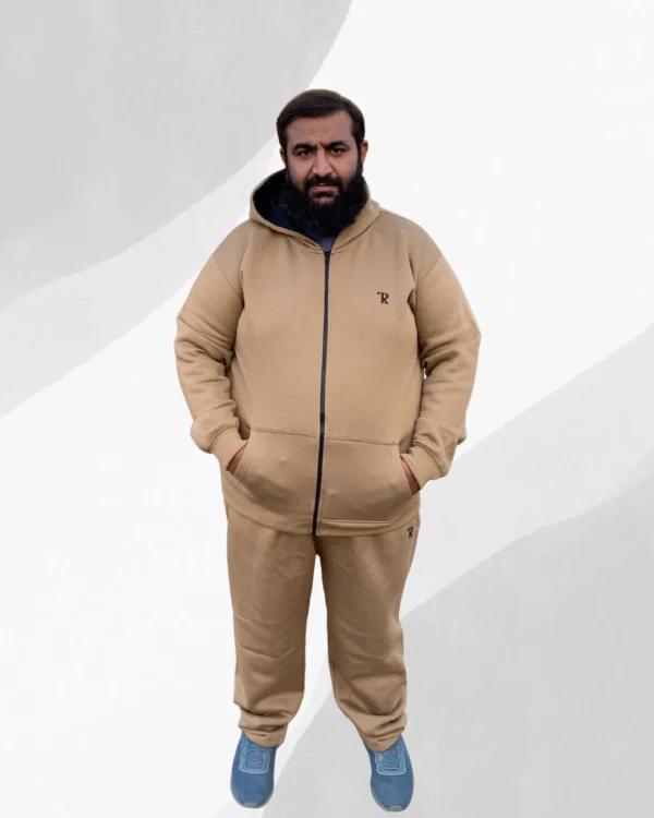 3 Premium Cotton Fleece Winter Tracksuit for Men (Khaki)