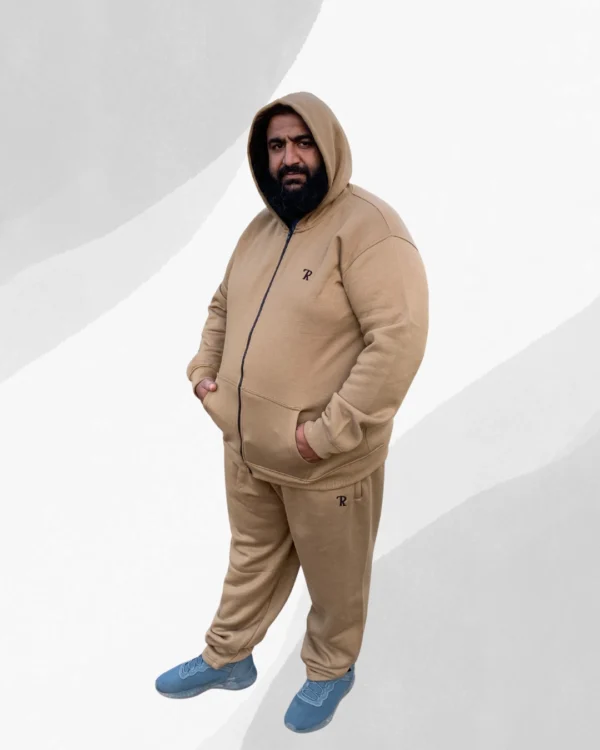 5 Premium Cotton Fleece Winter Tracksuit for Men (Khaki)