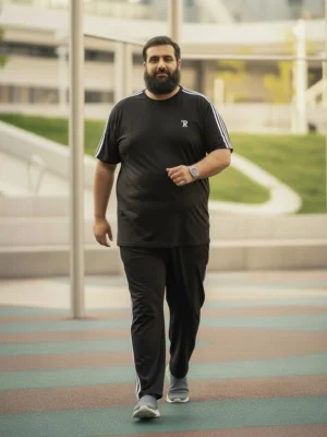 Premium Summer Track Suit for Men (Black with Stripes)